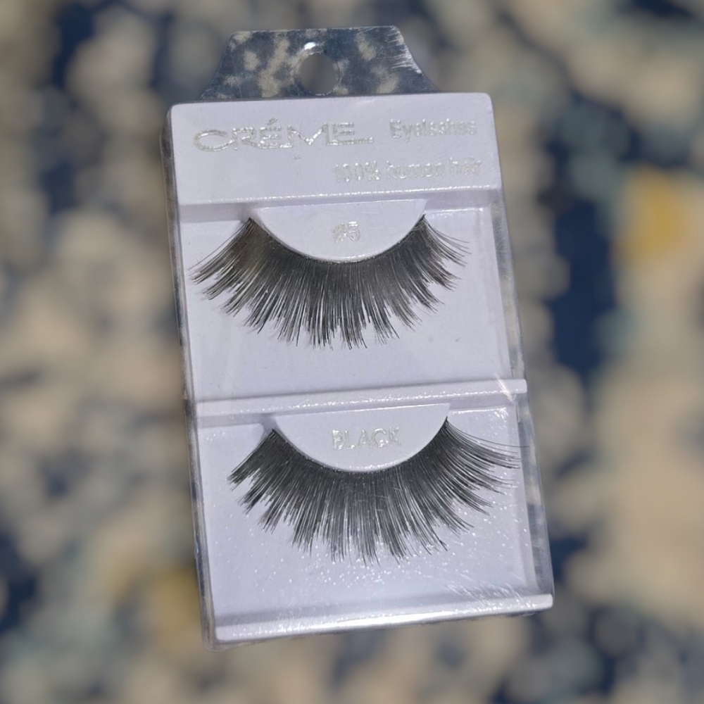 The Creme Shop Eyelashes Full Dramatic Style #5 100% Human Hair In Black
